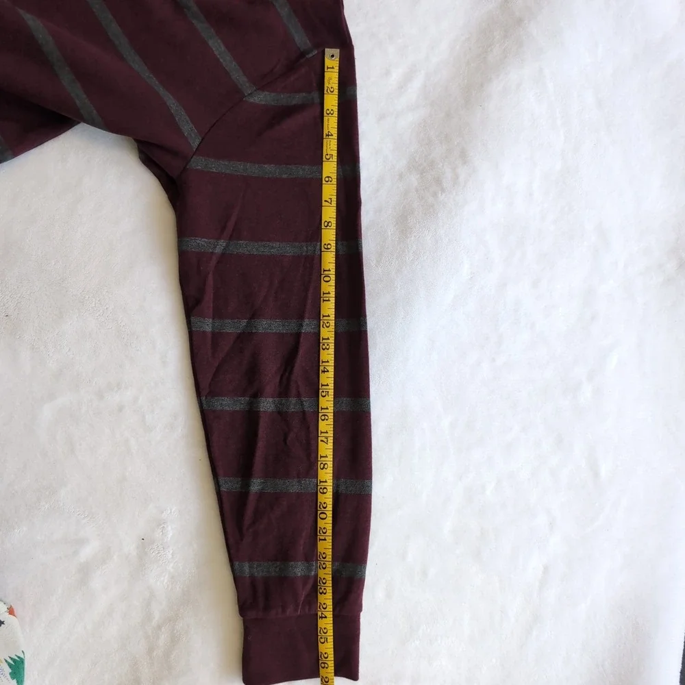 Polo Ralph Lauren Quarter Zip Pullover Mens XL Burgundy Striped Sweater Soft